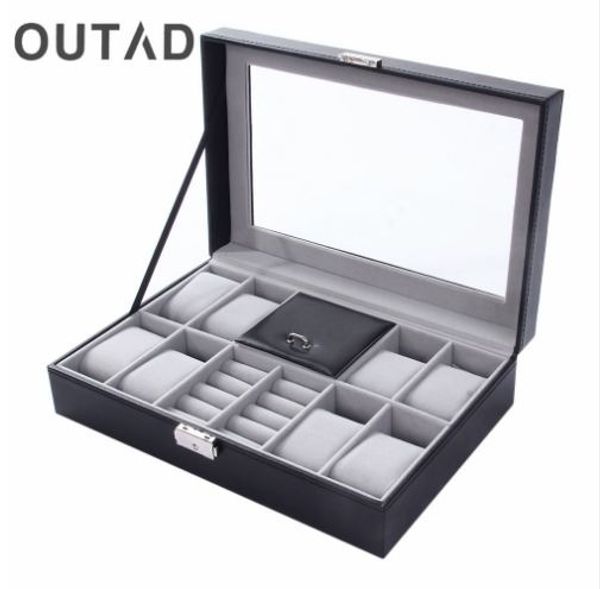 outad 2 in one 8 grids+3 mixed grids pu leather watch case storage organizer box jewelry ring display watch boxes black, Black;blue
outad 2 in one 8 grids+3 mixed grids pu leather watch case storage organizer box jewelry ring display watch boxes black, Black;blue