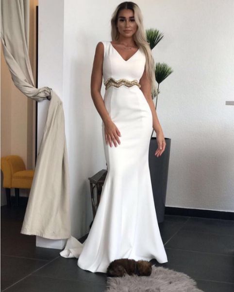 new arrival white mermaid v neck long prom party dress white evening dress vestidos de fiesta, Black;red
new arrival white mermaid v neck long prom party dress white evening dress vestidos de fiesta, Black;red