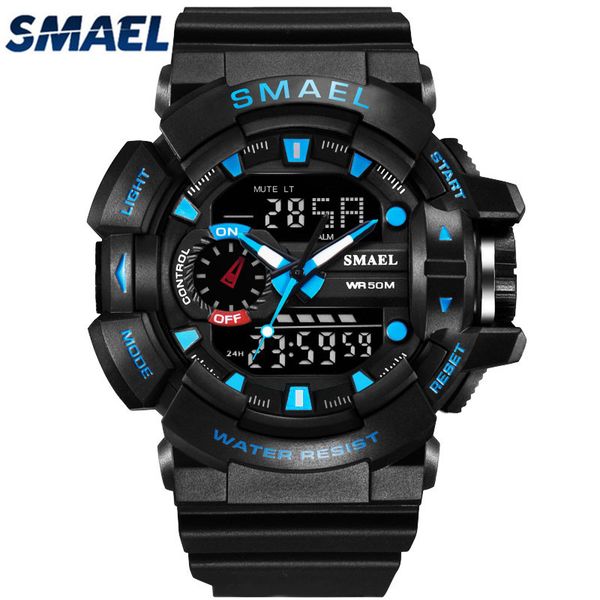 relogio masculino smael fashion sports quartz watch men analog waterproof digital watches outdoor army wristwatches, Slivery;brown
relogio masculino smael fashion sports quartz watch men analog waterproof digital watches outdoor army wristwatches, Slivery;brown