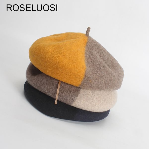 roseluosi women wool beret hat autumn winter thick warm color patchwork berets cap boina feminina, Blue;gray
roseluosi women wool beret hat autumn winter thick warm color patchwork berets cap boina feminina, Blue;gray