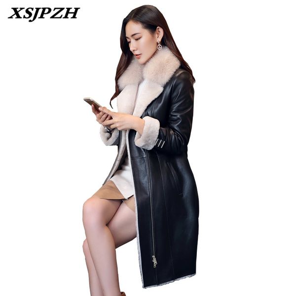 xsjpzh women clothes 2018 winter collar genuine sheepskin coats fashion turn-down collar long fur one wool fur coat la115, Black
xsjpzh women clothes 2018 winter collar genuine sheepskin coats fashion turn-down collar long fur one wool fur coat la115, Black