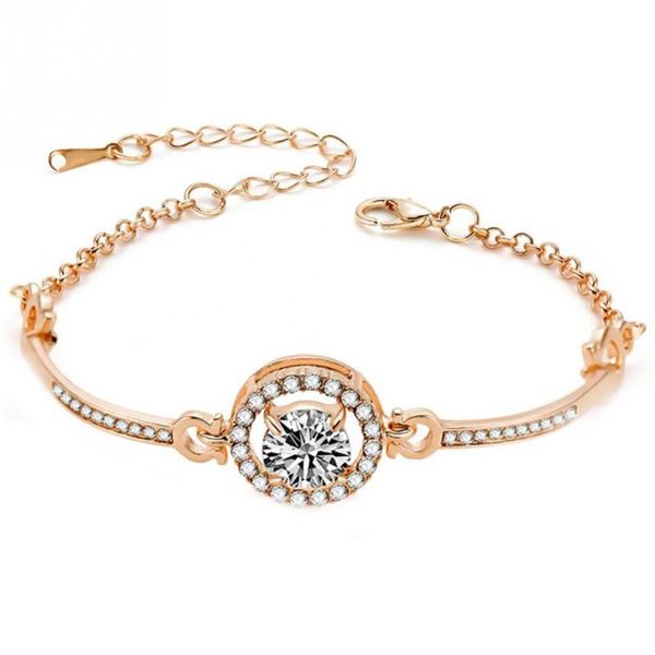 fashion style trendy woman alloy rhinestones rose gold bracelet simple round crystal jewelry accessory for women girls, Golden;silver
fashion style trendy woman alloy rhinestones rose gold bracelet simple round crystal jewelry accessory for women girls, Golden;silver
