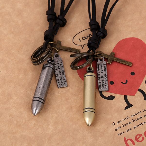 accessories wholesale retro chaomo fashion direct factory men's bullet jewelry leather model personality necklace manufacturers new uhr
accessories wholesale retro chaomo fashion direct factory men's bullet jewelry leather model personality necklace manufacturers new uhr