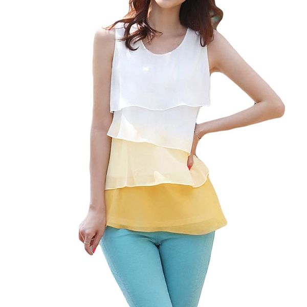syb 2016 new cute women chiffon tank cascading ruffles sleeveless blouse shirt, White
syb 2016 new cute women chiffon tank cascading ruffles sleeveless blouse shirt, White
