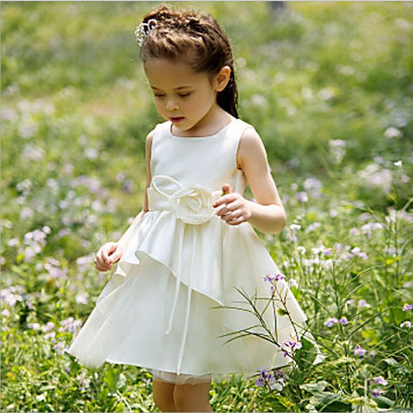 new short flower girl dresses scoop sleeveless with hand made flowers a-line girls first communion dress, White;blue
new short flower girl dresses scoop sleeveless with hand made flowers a-line girls first communion dress, White;blue