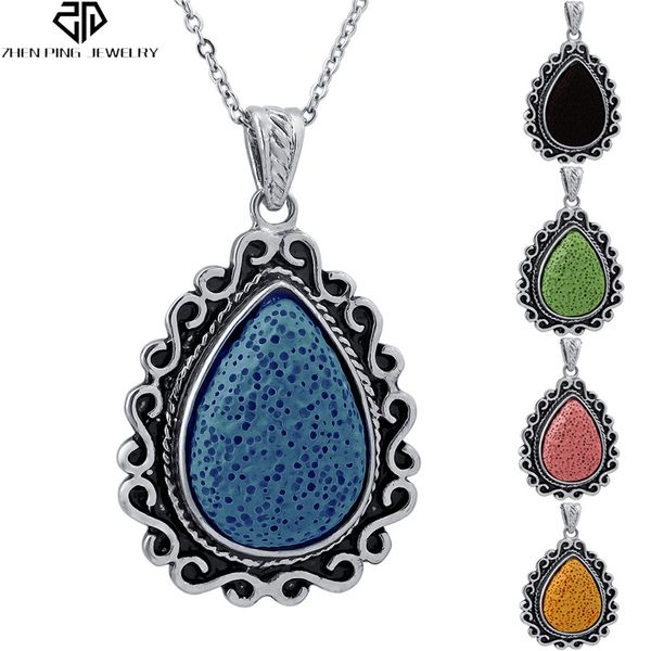 natural lava stone pendant 48mm*34mm drop shape essential oil diffuser alloy pendant aroma necklace jewelry gift for mother's day, Silver
natural lava stone pendant 48mm*34mm drop shape essential oil diffuser alloy pendant aroma necklace jewelry gift for mother's day, Silver