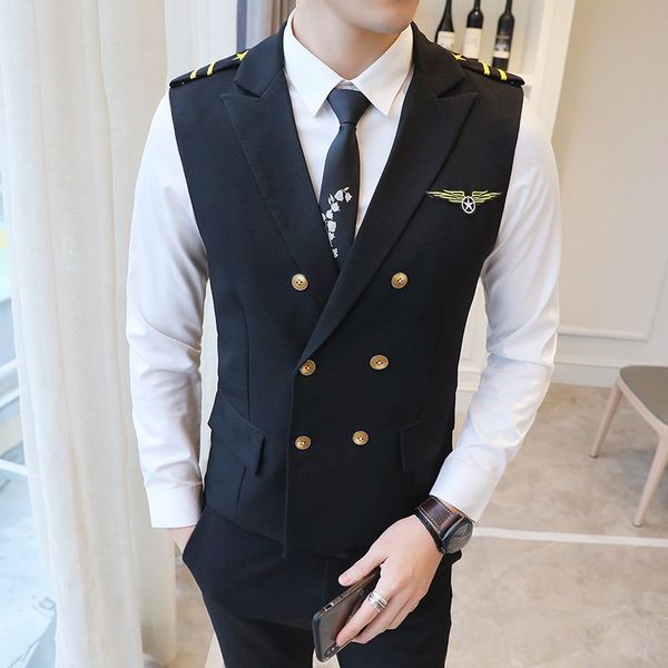 Polyester Double Breasted Vest In The Trendy Male Hair Stylist Club Slim Fit Vest Men Colete Social Men Casual Suit Gilet Uomo Waistcoat
Polyester Double Breasted Vest In The Trendy Male Hair Stylist Club Slim Fit Vest Men Colete Social Men Casual Suit Gilet Uomo Waistcoat