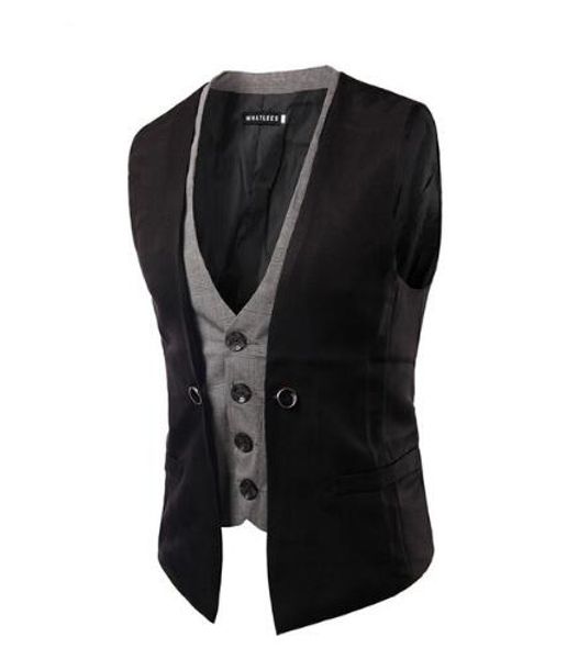 spring fashion basic casual suit quality boat fake two piece vest men plus size x men waistcoat formal vest for men wholesale, Black;white
spring fashion basic casual suit quality boat fake two piece vest men plus size x men waistcoat formal vest for men wholesale, Black;white