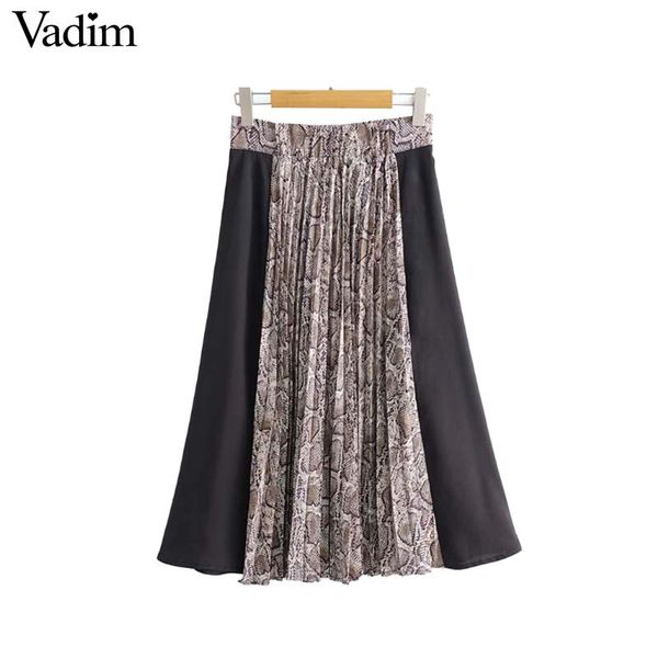 vadim snake print patchwork pleated skirt animal pattern spliced style elastic waist zipper female wild chic midi skirts ba241, Black
vadim snake print patchwork pleated skirt animal pattern spliced style elastic waist zipper female wild chic midi skirts ba241, Black