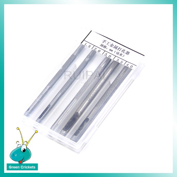 wholesale 5pcs/box assort size watch strap hole puncher pin kit watchband round hole maker tool for watch makers
wholesale 5pcs/box assort size watch strap hole puncher pin kit watchband round hole maker tool for watch makers