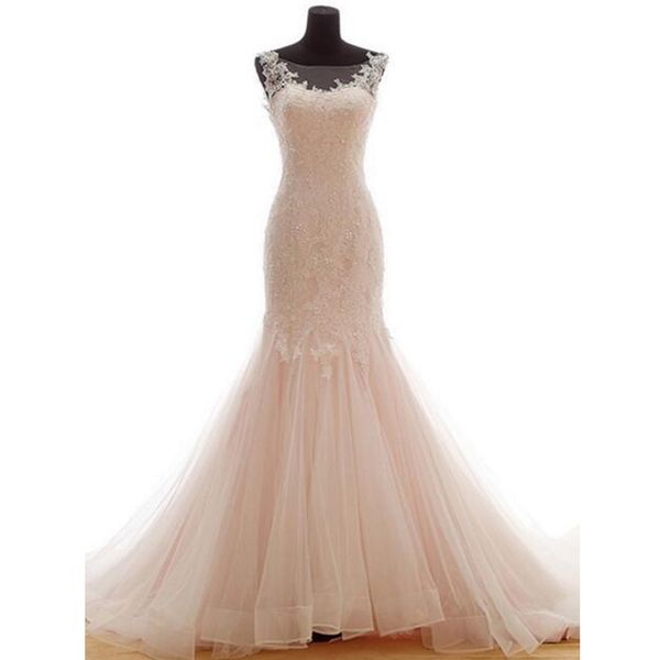 gorgeous mermaid wedding dress sheer bateau neck sleeveless scattered beaded sequins lace appliques bridal gowns sweep train, White
gorgeous mermaid wedding dress sheer bateau neck sleeveless scattered beaded sequins lace appliques bridal gowns sweep train, White