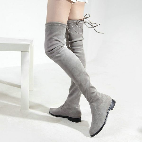 2018 flat thigh boots women faux suede over the knee boots comfortable autumn winter fashion long woman shoes size 34-43, Black
2018 flat thigh boots women faux suede over the knee boots comfortable autumn winter fashion long woman shoes size 34-43, Black