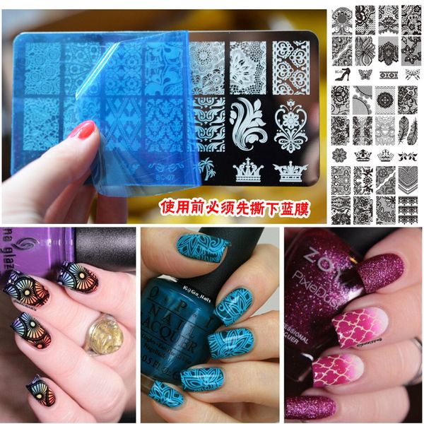 1 pcs 12*6cm rectangle nail stamping plates various series flowers patterns manicure diy nail designs manicure stamp plate, White
1 pcs 12*6cm rectangle nail stamping plates various series flowers patterns manicure diy nail designs manicure stamp plate, White
