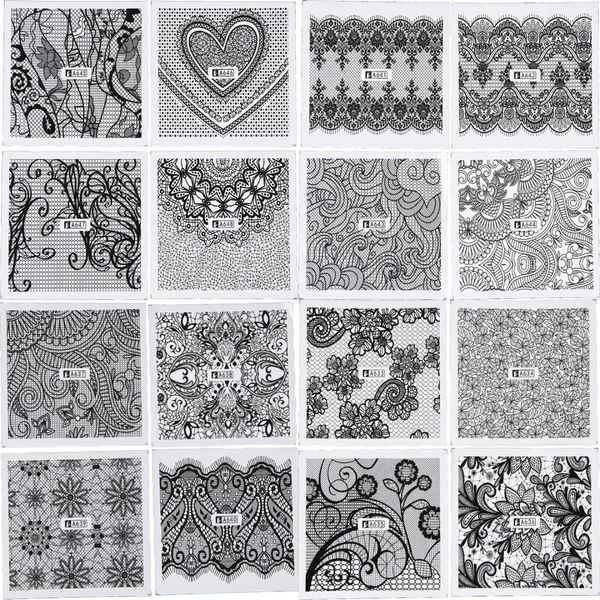 24 sheet/set nail art sticker decal lace flower water transfer image printing full wraps adhesive design diy decor manicure kits, Black
24 sheet/set nail art sticker decal lace flower water transfer image printing full wraps adhesive design diy decor manicure kits, Black