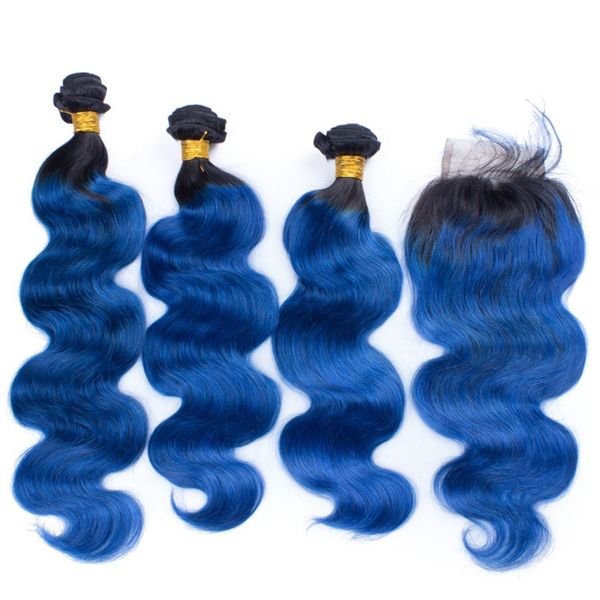 ombre blue malaysian human hair weaves body wave with closure dark root 1b blue ombre 4x4 front lace closure with virgin hair bundles, Black;brown
ombre blue malaysian human hair weaves body wave with closure dark root 1b blue ombre 4x4 front lace closure with virgin hair bundles, Black;brown