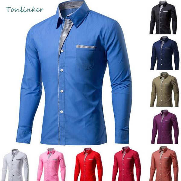 tonlinker 2018 men pure color shirt fashion thin shirt men business casual long sleeve slim fit, White;black
tonlinker 2018 men pure color shirt fashion thin shirt men business casual long sleeve slim fit, White;black