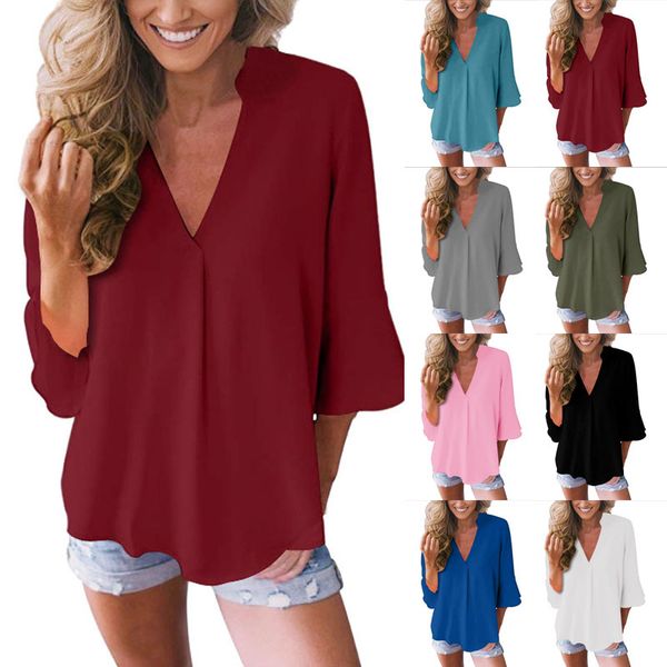 women chiffon blouse shirts solid ruffle summer autumn v neck half sleeve casual plus size s- 5xl european fashion, White
women chiffon blouse shirts solid ruffle summer autumn v neck half sleeve casual plus size s- 5xl european fashion, White