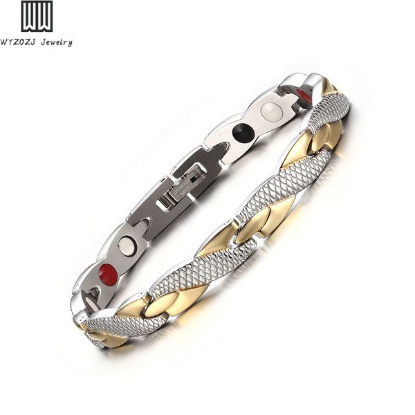 stainless steel twisted dragon scale healthy magnetic bracelet for women men power therapy magnets bracelets fashion jewelry, Golden;silver
stainless steel twisted dragon scale healthy magnetic bracelet for women men power therapy magnets bracelets fashion jewelry, Golden;silver