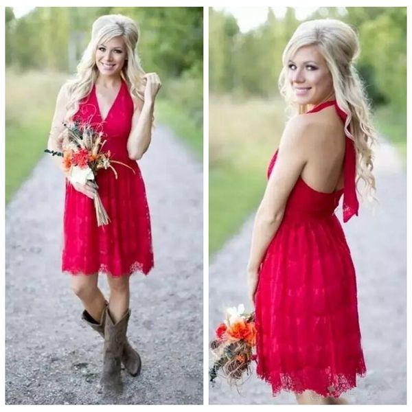 2021 red new arrival countryside little red short bridesmaid dresses halter neck backless full lace wedding party wear maid of honor gowns, White;pink
2021 red new arrival countryside little red short bridesmaid dresses halter neck backless full lace wedding party wear maid of honor gowns, White;pink