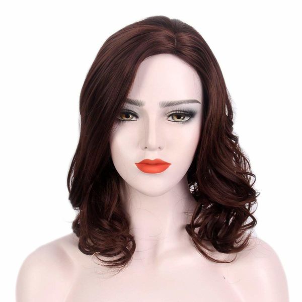 long curly chocolate brown wig ocean wave mid length women cosplay party hair, Black
long curly chocolate brown wig ocean wave mid length women cosplay party hair, Black