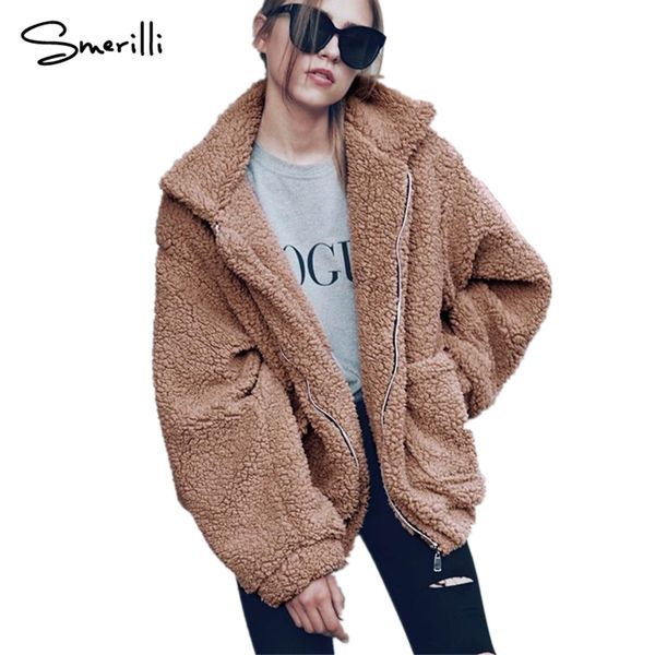 2018 autumn winter women warm coat fashion solid zipper plush jacket pocket plus size thicken coat women harajuku loose jacket, Black;brown
2018 autumn winter women warm coat fashion solid zipper plush jacket pocket plus size thicken coat women harajuku loose jacket, Black;brown