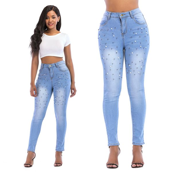 qmgood fashionable pearl deco denim jeans women skinny jeans sky blue trousers high waist casual female pencil pants
qmgood fashionable pearl deco denim jeans women skinny jeans sky blue trousers high waist casual female pencil pants