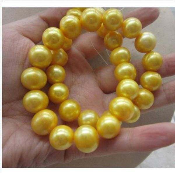 18"12-13mm natura south sea genuine gold pearl necklace14k, Silver
18"12-13mm natura south sea genuine gold pearl necklace14k, Silver