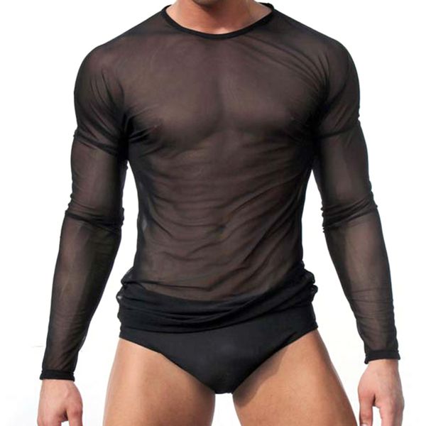 t-shirt men transparent sheer see through mesh long sleeve t shirt undershirt fitness slim casual black color, White;black
t-shirt men transparent sheer see through mesh long sleeve t shirt undershirt fitness slim casual black color, White;black