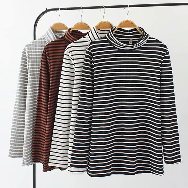 plus size brown & gray & black white striped women t-shirts 2018 autumn winter tshirt turtleneck long sleeve ladies 4xl
plus size brown & gray & black white striped women t-shirts 2018 autumn winter tshirt turtleneck long sleeve ladies 4xl