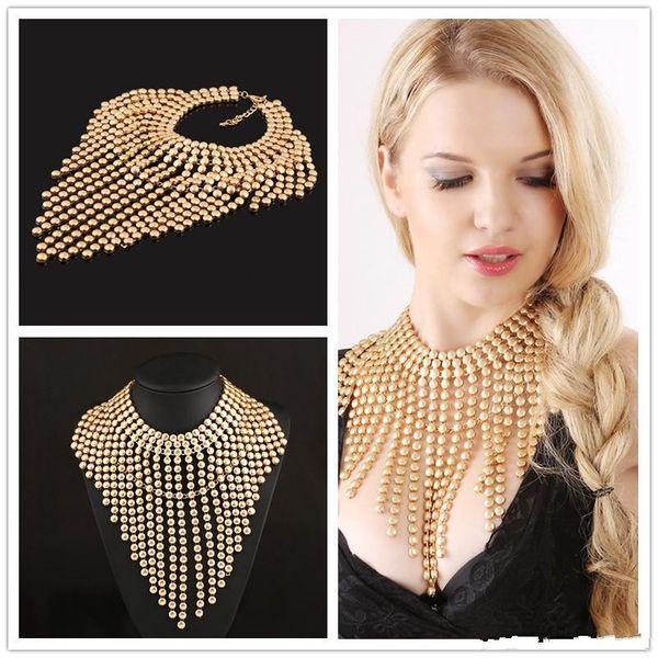 fashion alloy chains tassels gold necklaces bridal jewelry for weddings prom dresses special events bridal accessories for brides, White
fashion alloy chains tassels gold necklaces bridal jewelry for weddings prom dresses special events bridal accessories for brides, White