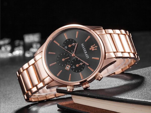 Italy Brand 43mm Auto Date Dial Men And Women Leisure Watches Skillful Manufacture Rose Gold Watch Case Running Stopwatch Quartz Clock
Italy Brand 43mm Auto Date Dial Men And Women Leisure Watches Skillful Manufacture Rose Gold Watch Case Running Stopwatch Quartz Clock