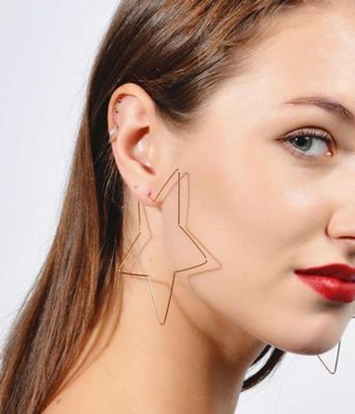 big star shaped stud earrings simplicity handmade copper wire earring for women brincos de gota feminino geometric, Golden
big star shaped stud earrings simplicity handmade copper wire earring for women brincos de gota feminino geometric, Golden