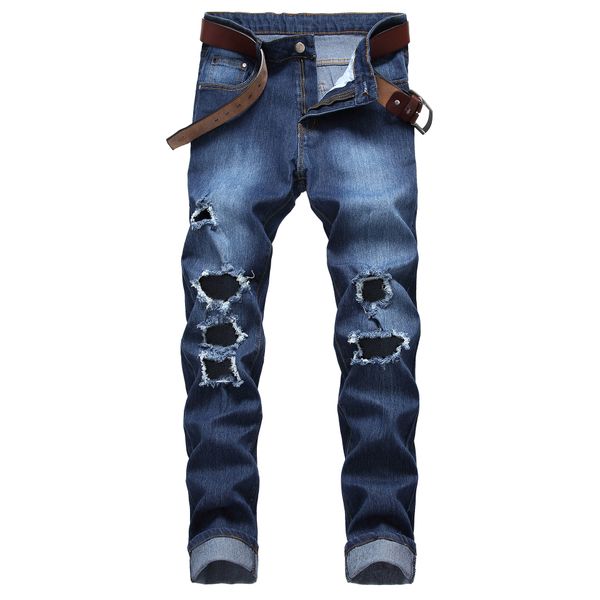 mens straight holes ripped jeans dark blue elastic slim fit long jean pants male clothing
mens straight holes ripped jeans dark blue elastic slim fit long jean pants male clothing