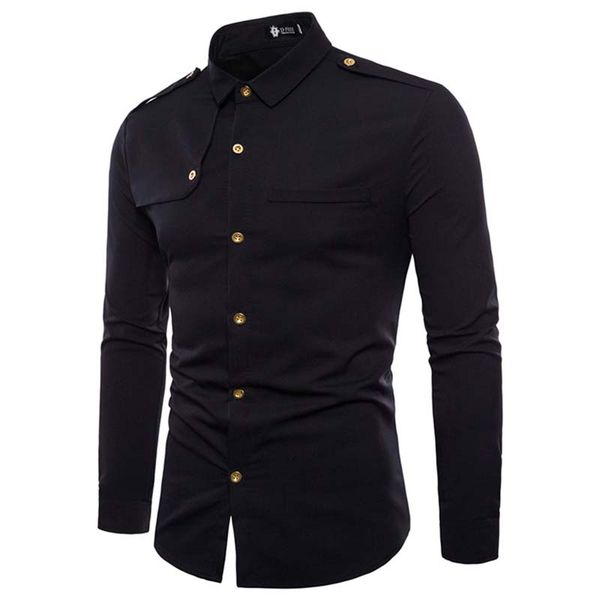 2018 new men shirt casual solid color fashion epaulettes cargo shirts long-sleeve male slim fit camisa masculina chemise homme, White;black
2018 new men shirt casual solid color fashion epaulettes cargo shirts long-sleeve male slim fit camisa masculina chemise homme, White;black