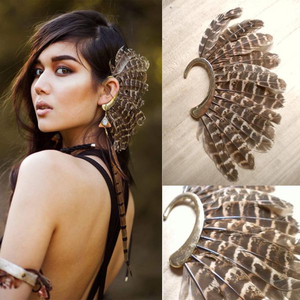 africa new unique big feather ear cuff non piercing ear cuff gold feather ear clip on earrings for women/men, Silver
africa new unique big feather ear cuff non piercing ear cuff gold feather ear clip on earrings for women/men, Silver
