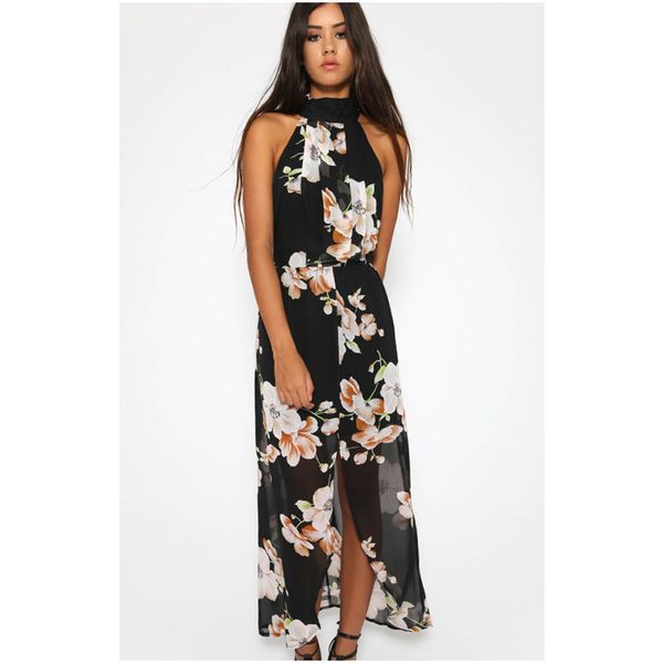 italy plant motifs selling fashion halter hanging neck printed women dress, White;black
italy plant motifs selling fashion halter hanging neck printed women dress, White;black