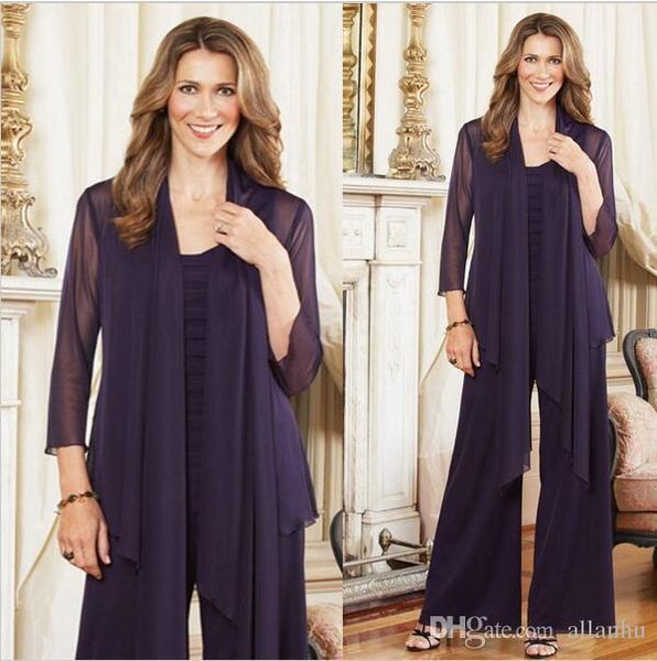 2018 elegant purple plus size mother of the bride pants suits with jacket womens chiffon long sleeve mother formal dress for wedding, Black;red
2018 elegant purple plus size mother of the bride pants suits with jacket womens chiffon long sleeve mother formal dress for wedding, Black;red