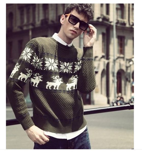 2018 autumn winter new men's retro british style men's sweater, White;black
2018 autumn winter new men's retro british style men's sweater, White;black