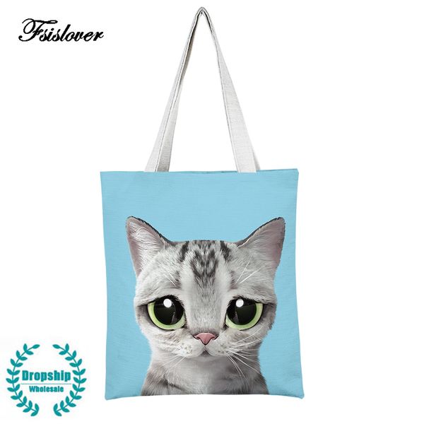 fsislover cute cat printed canvas tote female single shopping bags large capacity women canvas beach bags casual tote feminina
fsislover cute cat printed canvas tote female single shopping bags large capacity women canvas beach bags casual tote feminina