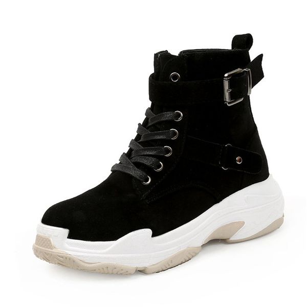 2018 leather women ankle boots autumn winter shoes botas feminina fashion hiking women's motorcycle platform boots botas mujer, Black
2018 leather women ankle boots autumn winter shoes botas feminina fashion hiking women's motorcycle platform boots botas mujer, Black