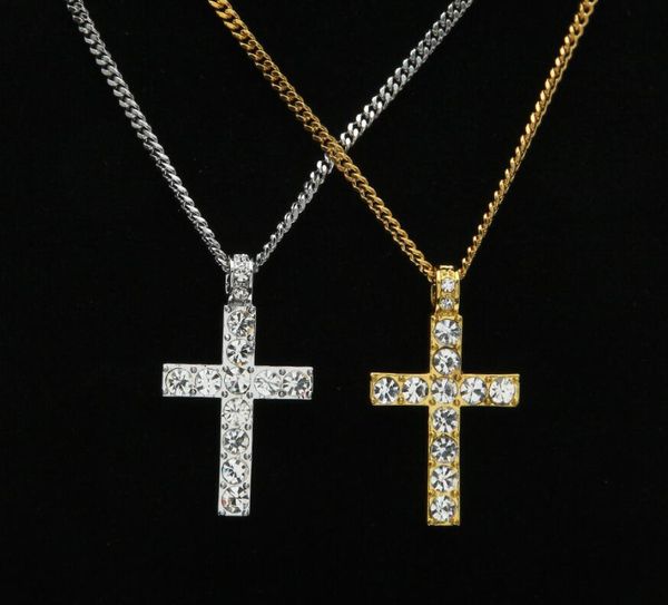 2019 fashion hip hop alloy gold color cross pendant necklace religious iced out rhinestone necklace jewely for men cuban chain, Silver
2019 fashion hip hop alloy gold color cross pendant necklace religious iced out rhinestone necklace jewely for men cuban chain, Silver