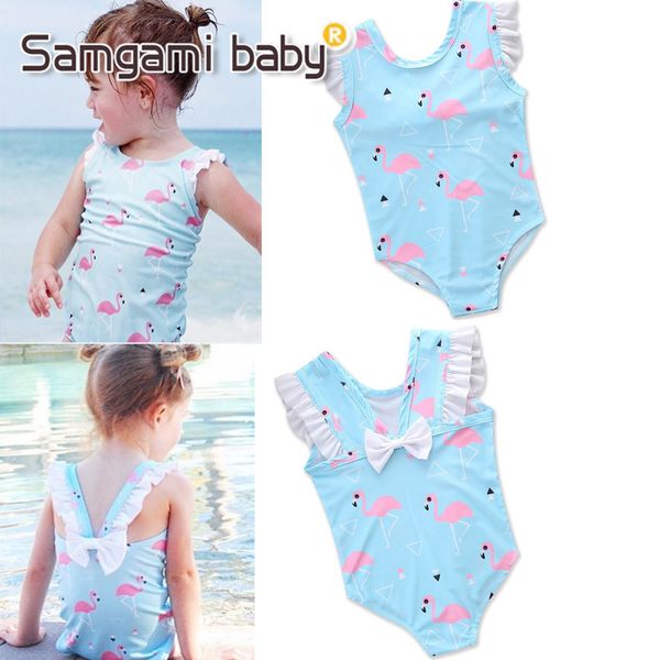 2018 new blue printed flamingo puff sleeve one-piece swimsuit baby girls clothes cute romper summer beach kids clothing m107, Black
2018 new blue printed flamingo puff sleeve one-piece swimsuit baby girls clothes cute romper summer beach kids clothing m107, Black