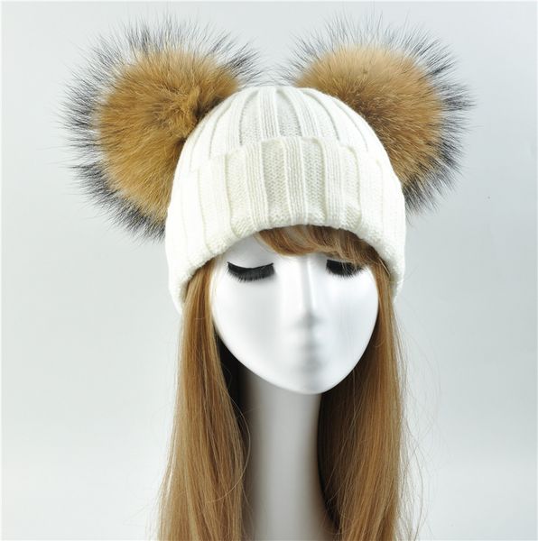 winter beanie hat with two raccoon fur pom pom women winter autumn knitted beanies ladies fur ball cap 2 natural pompom hat, Blue;gray
winter beanie hat with two raccoon fur pom pom women winter autumn knitted beanies ladies fur ball cap 2 natural pompom hat, Blue;gray