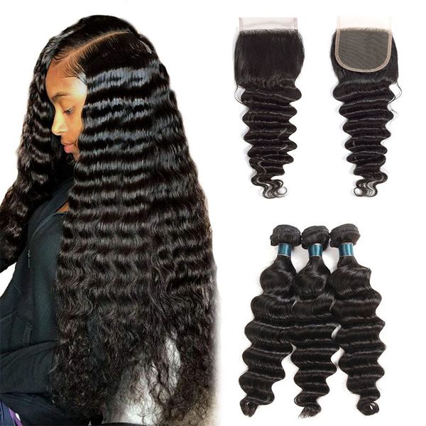 wholesale brazilian virgin human hair 3 bundles with lace closure 100% unprocessed human hair loose deep wave bundles with closure, Black;brown
wholesale brazilian virgin human hair 3 bundles with lace closure 100% unprocessed human hair loose deep wave bundles with closure, Black;brown