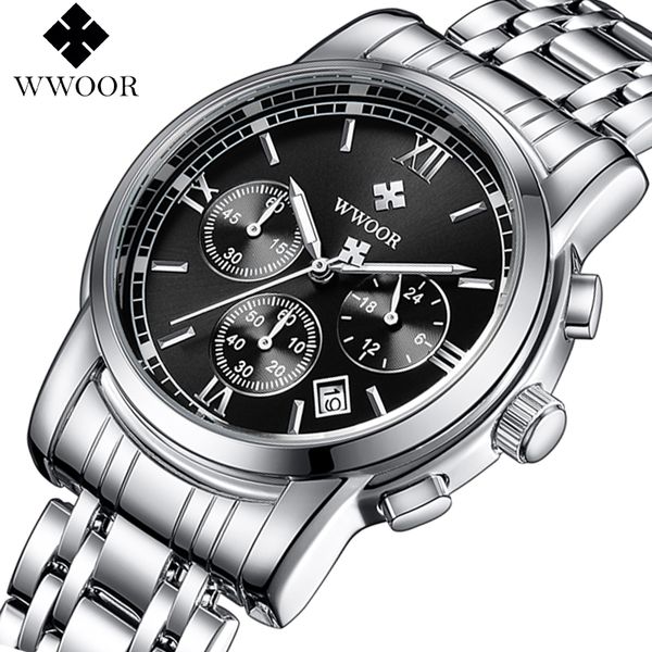 wwoor top men watch business chronograph waterproof stainless steel sport men quartz wrist watch leisure clock, Slivery;brown
wwoor top men watch business chronograph waterproof stainless steel sport men quartz wrist watch leisure clock, Slivery;brown