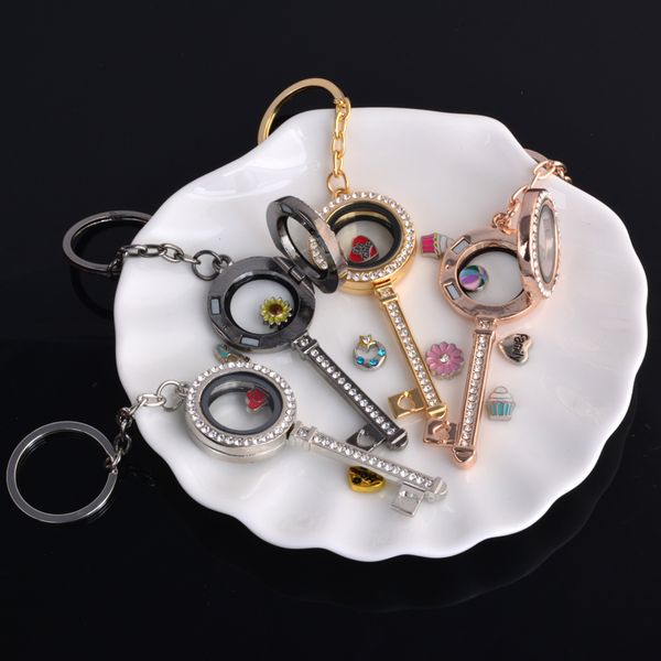 10 pcs / lot key chain locket with rhinestone key floating locket glass memory ing, Silver
10 pcs / lot key chain locket with rhinestone key floating locket glass memory ing, Silver