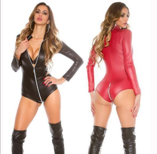 women's bodysuit wet look zipper jumpsuit playsuit lingerie party clubwear #t78, Red;black
women's bodysuit wet look zipper jumpsuit playsuit lingerie party clubwear #t78, Red;black