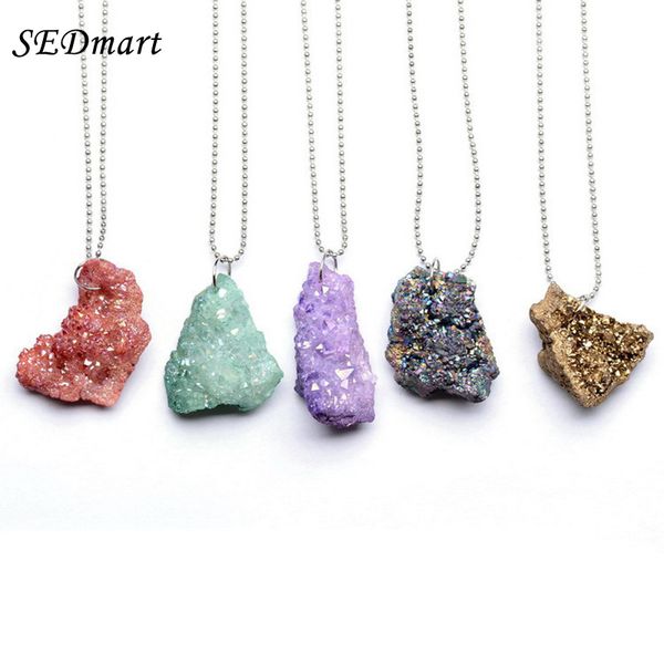 whole salesedmart rough natural stone multicolor classic style pendant necklace irregular druzy geode lava crystal quartz women's necklace, Silver
whole salesedmart rough natural stone multicolor classic style pendant necklace irregular druzy geode lava crystal quartz women's necklace, Silver