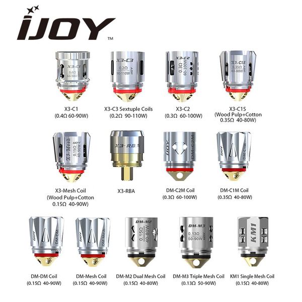 iJOY DM-C1M/C2M coils DM-DM/MESH/M2/M3 X3-C1/2/3/1S/MESH km1 Coils For IJOY Katana/Captain X3/Captain X3S/Avenger and Diamond Subohm Tank
iJOY DM-C1M/C2M coils DM-DM/MESH/M2/M3 X3-C1/2/3/1S/MESH km1 Coils For IJOY Katana/Captain X3/Captain X3S/Avenger and Diamond Subohm Tank