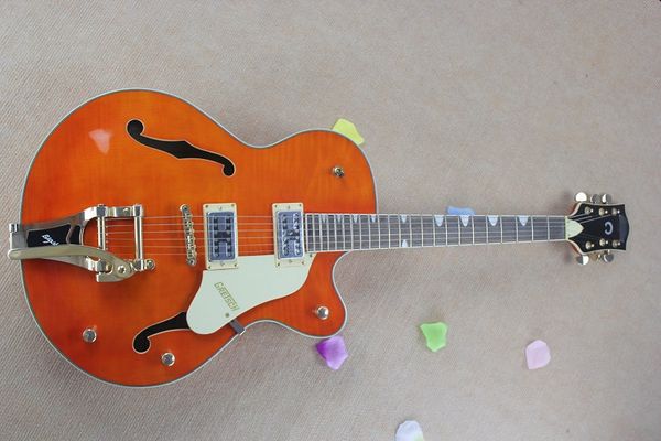 thick body jazz g6120s semi hollow double f hole big stick electric guitar orange body yellow guard
thick body jazz g6120s semi hollow double f hole big stick electric guitar orange body yellow guard